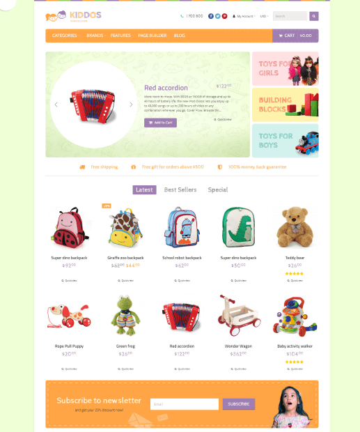 Tema para OpenCart - Kiddos