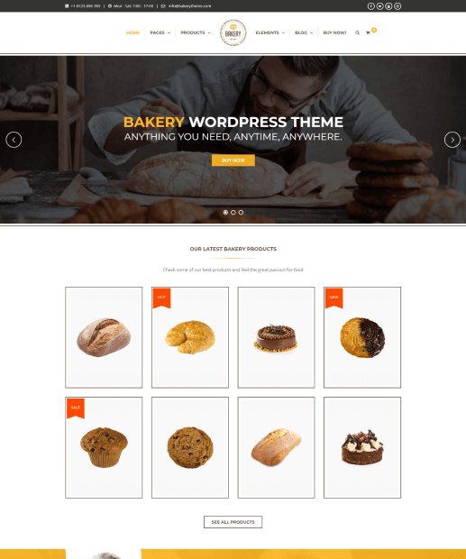 Template de WordPress para Padarias - Bakery