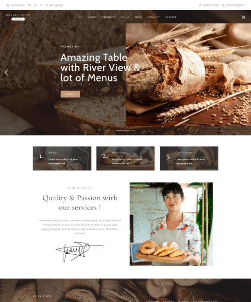 Template de WordPress para Padarias - Cake Bakery