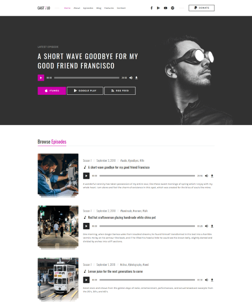 Tema WordPress para Podcast - Castilo