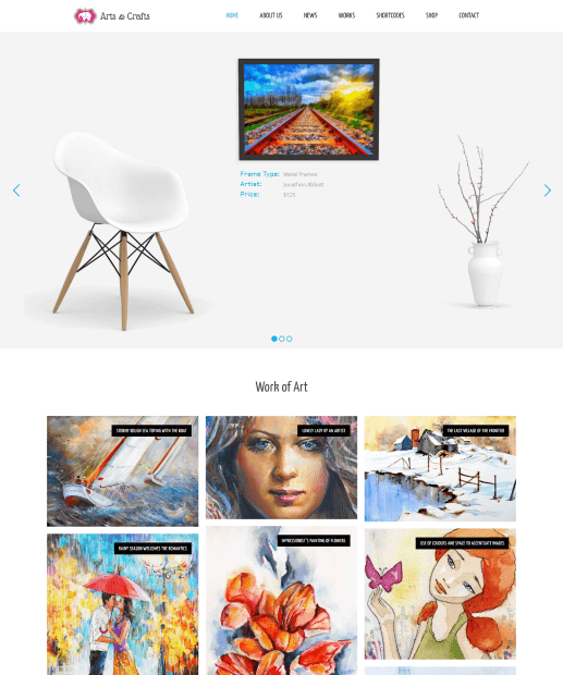 Tema WordPress para Artistas - Crafts & Arts