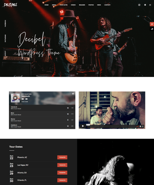 Template WordPress para Bandas - Decibel