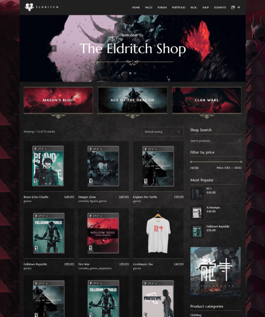 Tema WordPress para Games - Eldritch