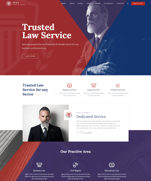 Tema WordPress para Advogados - Fexa