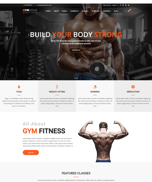 Template WordPress para Academias - Gym Edge