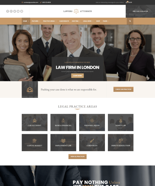 Tema WordPress para Advogados - Lawyer Attorneys