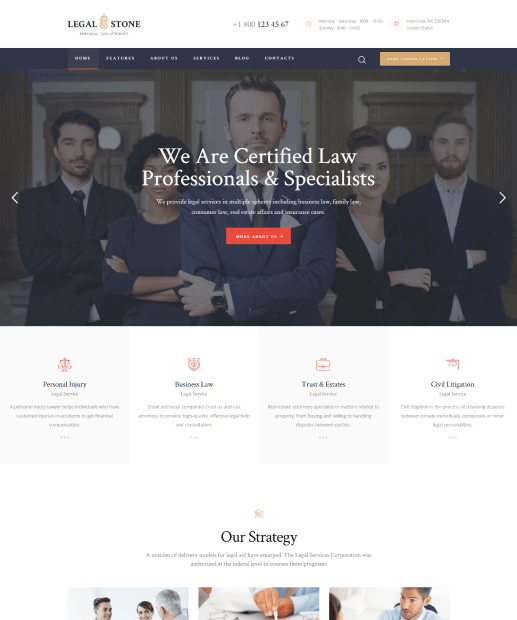 Tema WordPress para Advogados - Legal Stone