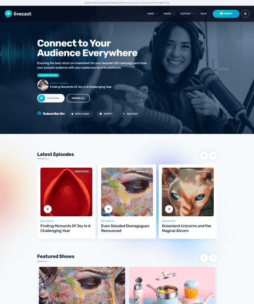 Tema WordPress para Podcast - Livecast