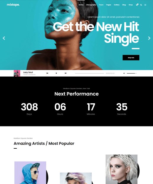 Template WordPress para Bandas - Mixtape