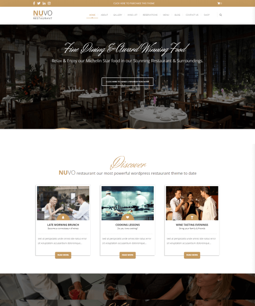 Tema WordPress para Restaurantes - NUVO