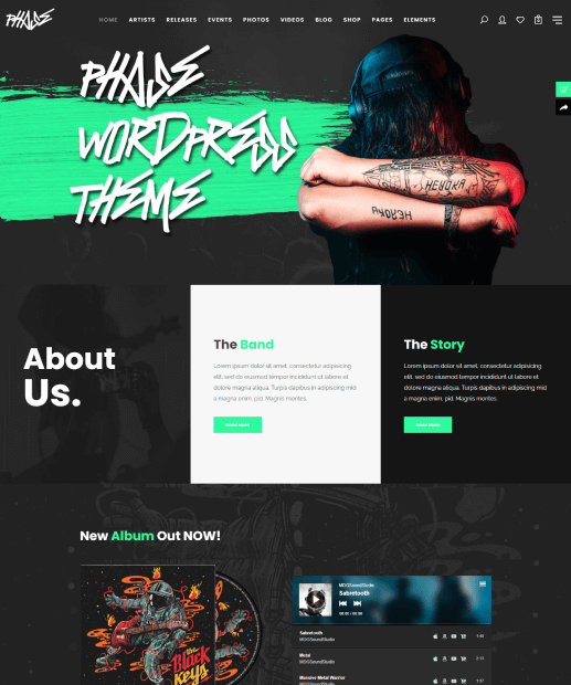 Template WordPress para Bandas - Phase