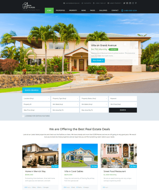 Template WordPress para Imobiliárias - RealPlaces