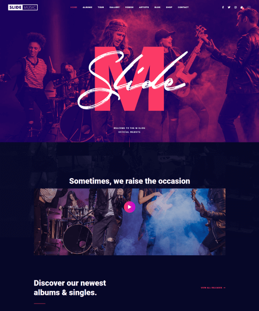 Template WordPress para Bandas - Slide