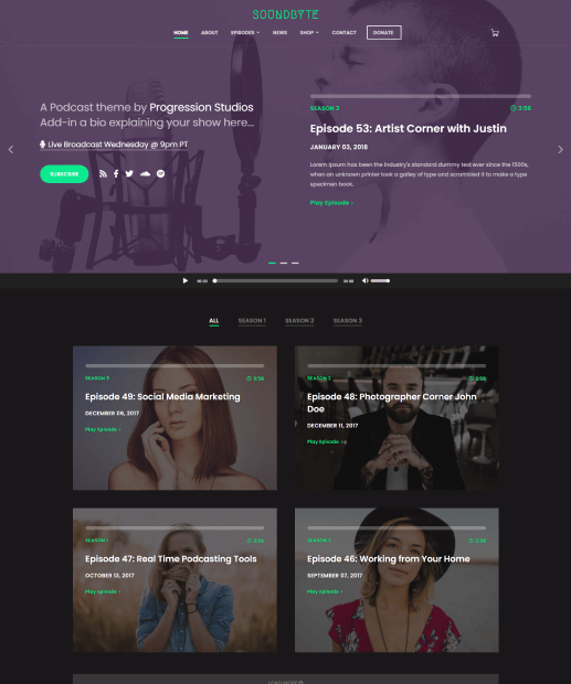 Tema WordPress para Podcast - Soundbyte