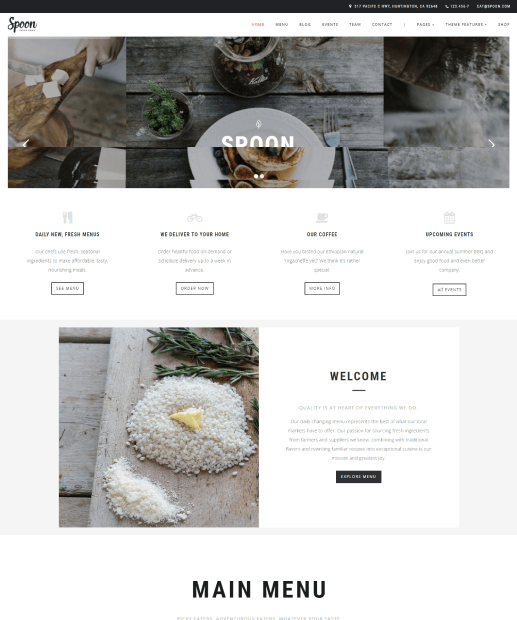 Tema WordPress para Restaurantes - Spoon