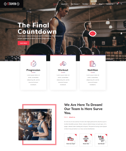 Template WordPress para Academias - Stamin