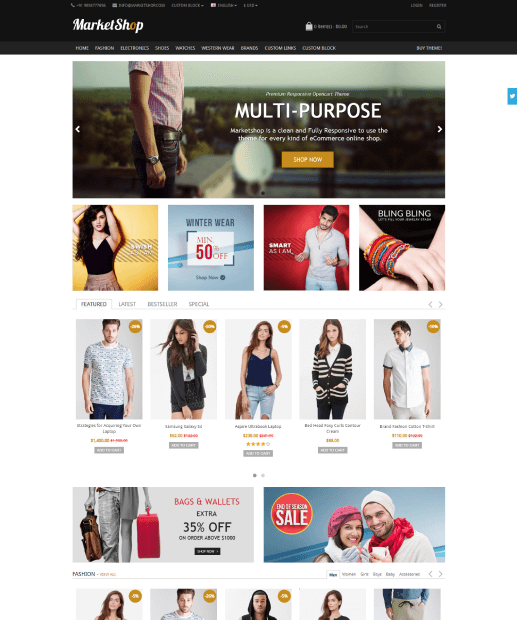 Template OpenCart - MarketShop