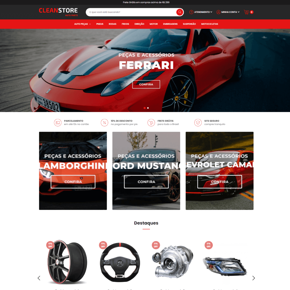 Tema Nuvemshop - Clean Store Auto Parts