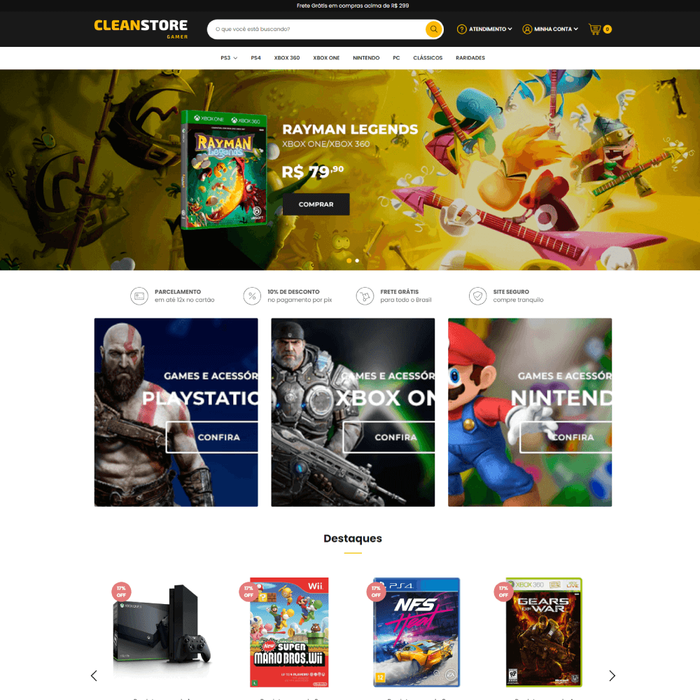 Tema Nuvemshop - Clean Store Gamer