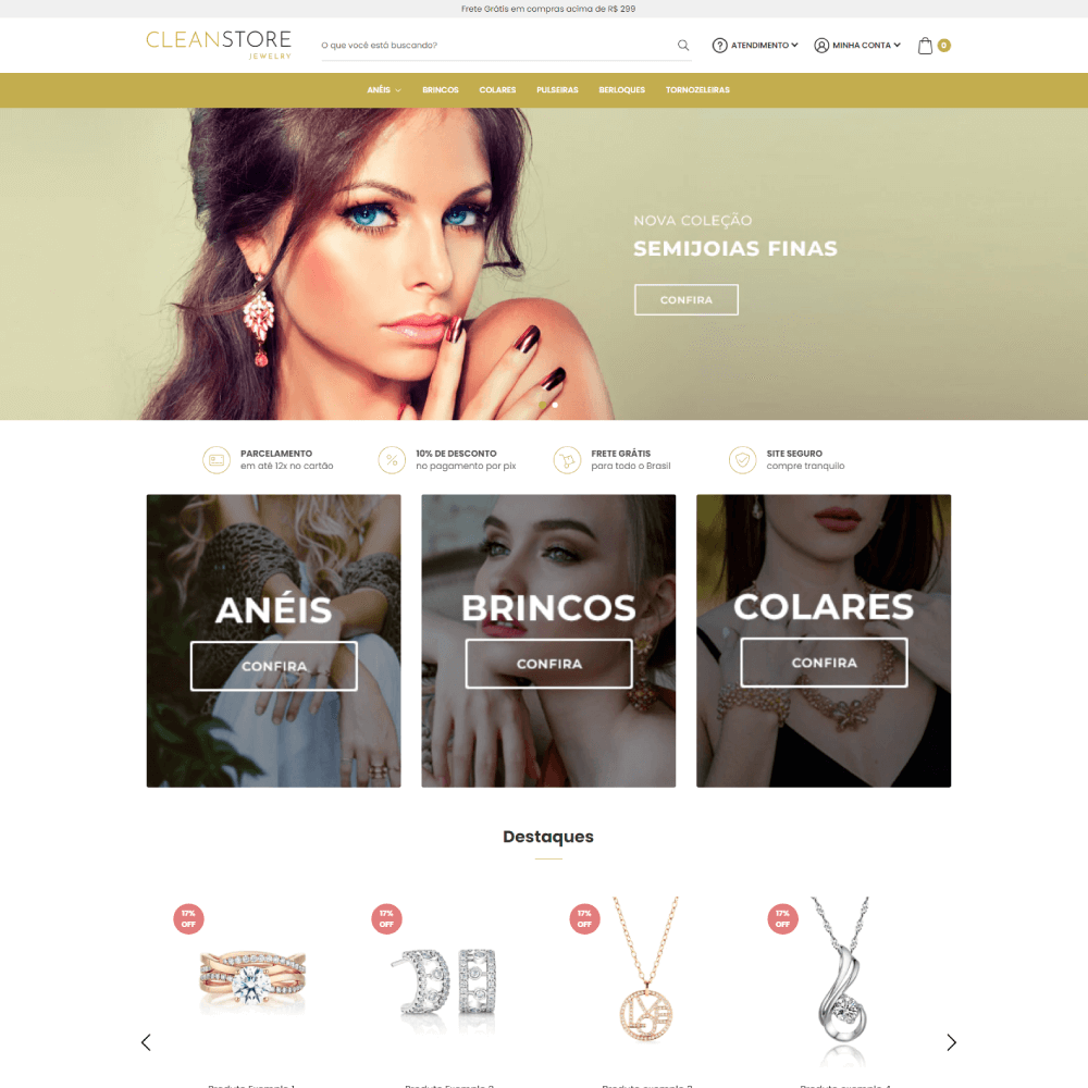 Tema Nuvemshop - Clean Store Jewelry