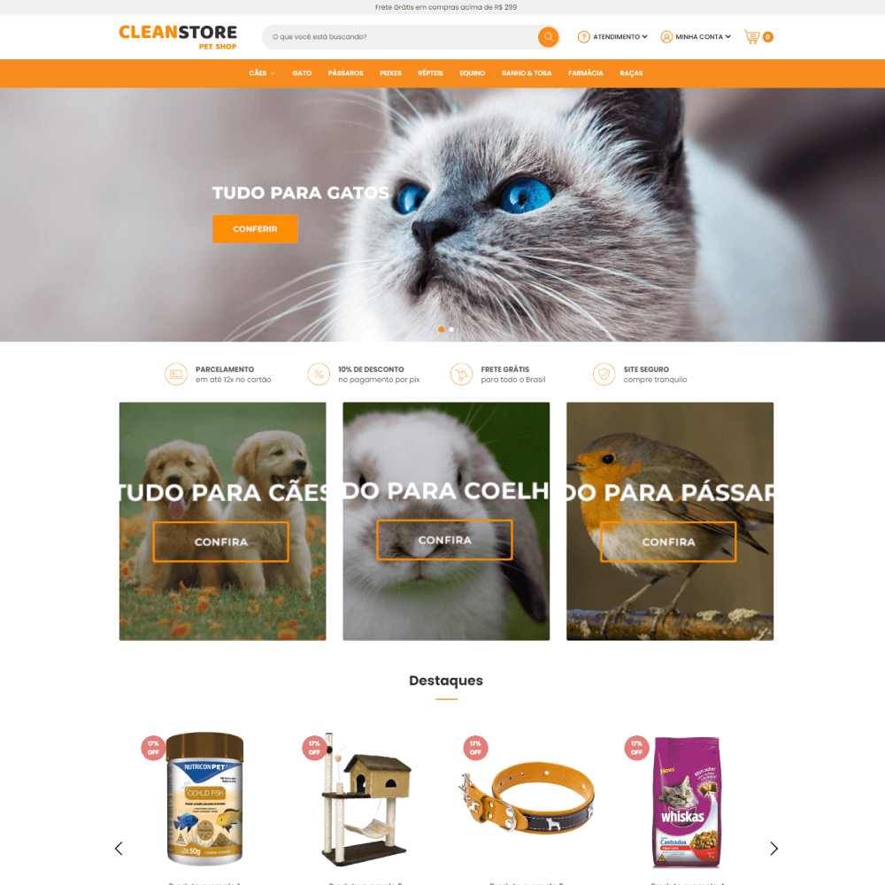 Tema Nuvemshop - Clean Store Pet Shop