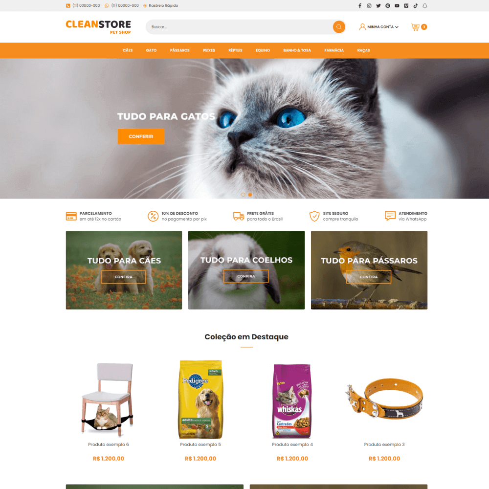 Temas para Shopify voltados para lojas petshop, com design otimizado para produtos de animais de estimação