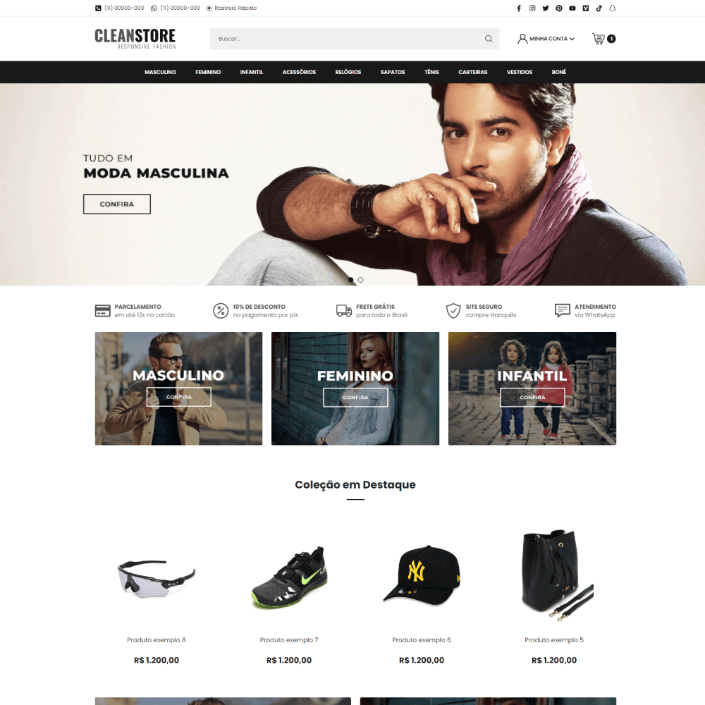 Temas Shopify para lojas de moda com design moderno, ideal para roupas e acessórios