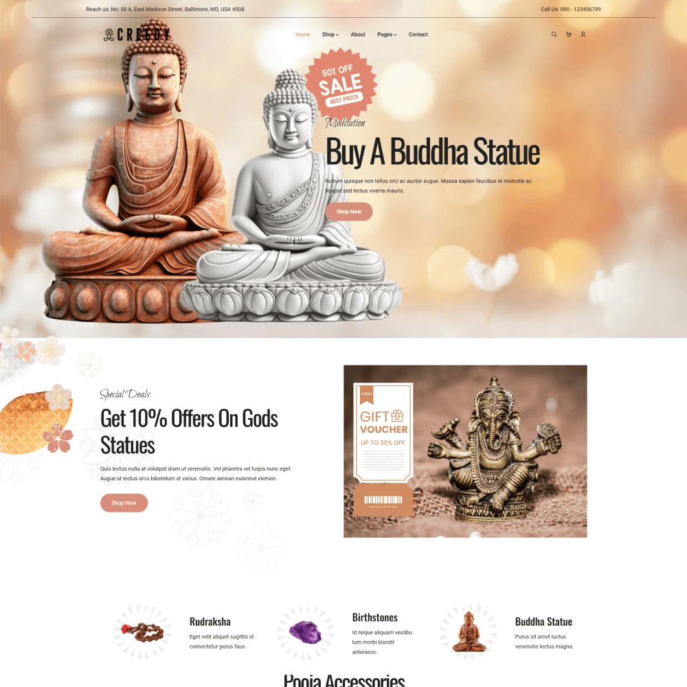 Tema Shopify religioso com design limpo e ideal para lojas de artigos de fé
