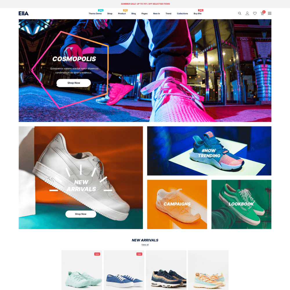Tema Clean Store Footwear para Nuvemshop com design limpo e foco em lojas de calçados