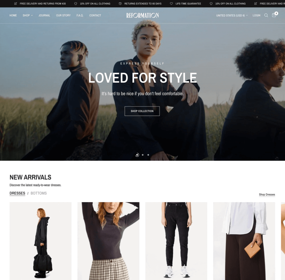 Reformation - Tema Shopify