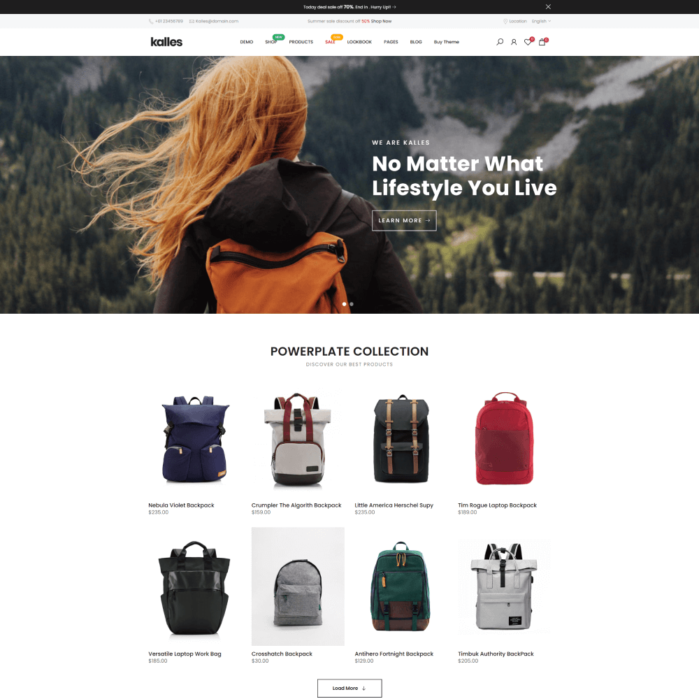 Tema Nuvemshop para loja de bolsas com visual clean e navegação otimizada