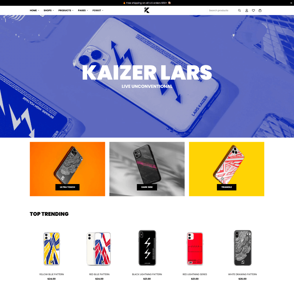 Tema Nuvemshop para lojas de capinhas de celular com visual moderno e navegação intuitiva