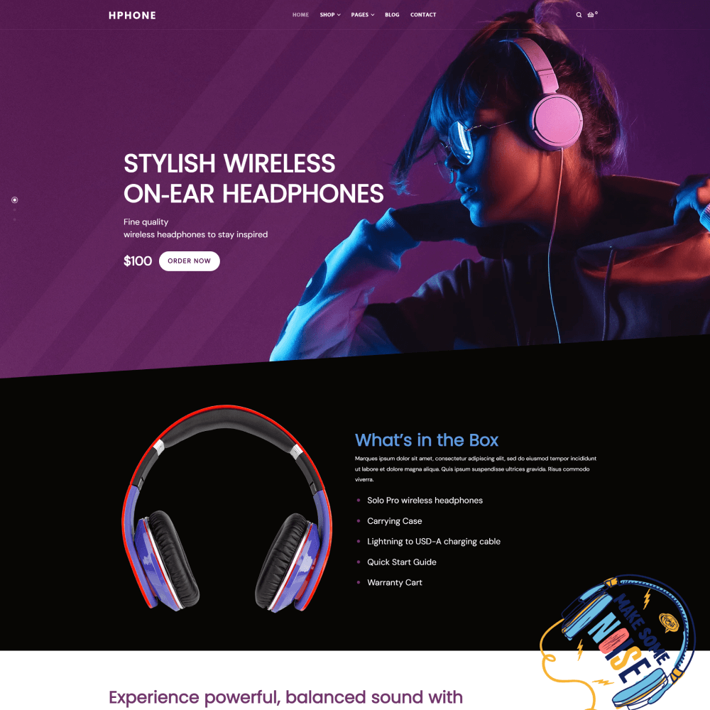 Tema Clean Store Headphones para loja Nuvemshop de fones de ouvido com design moderno e visual limpo