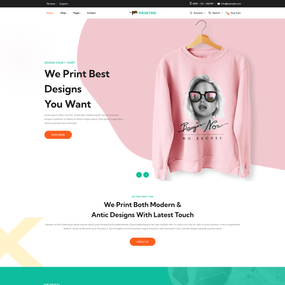 Tema Clean Store Printing para loja Nuvemshop de serviços e produtos personalizados de impressão