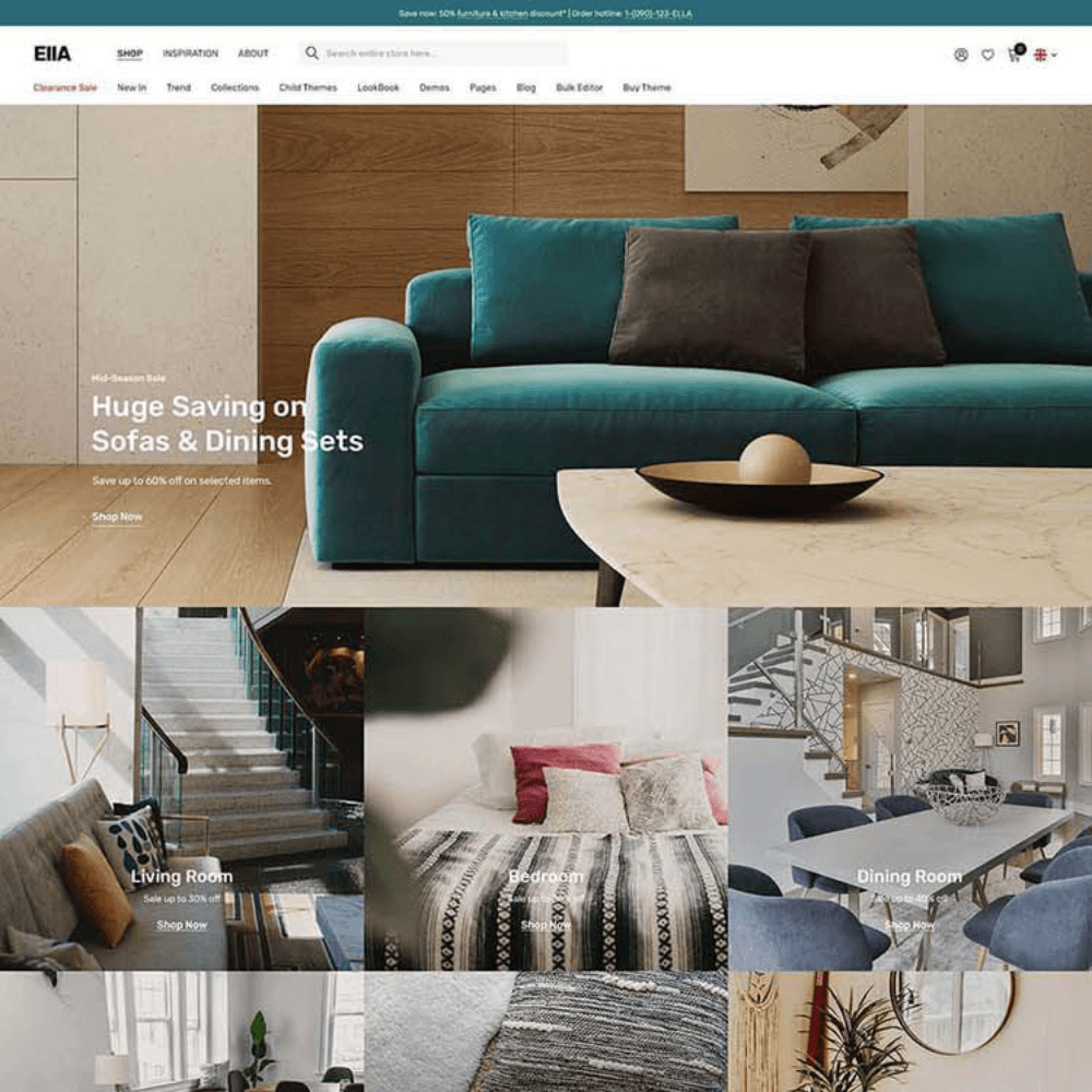 Tema Nuvemshop Clean Store para lojas de móveis com visual moderno e navegação intuitiva
