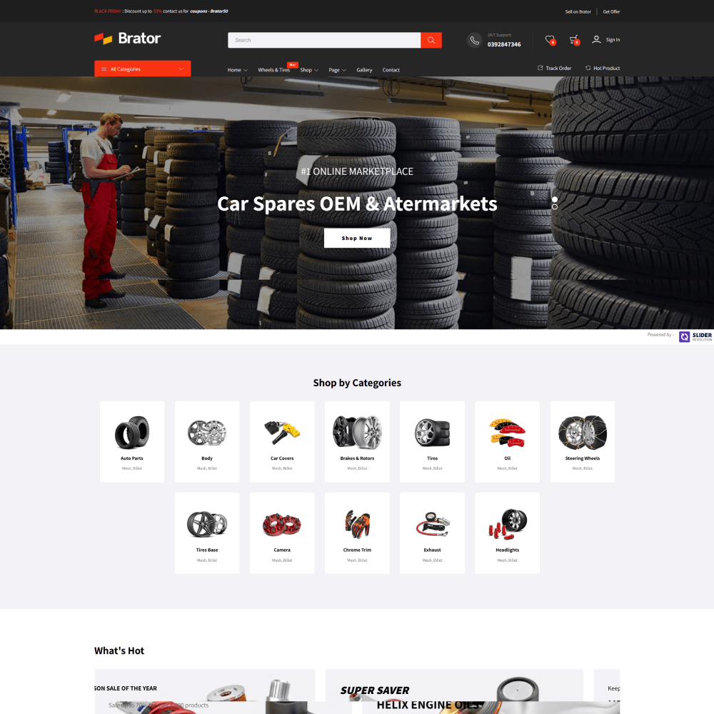 Tema Nuvemshop para loja de pneus com design limpo e navegação otimizada