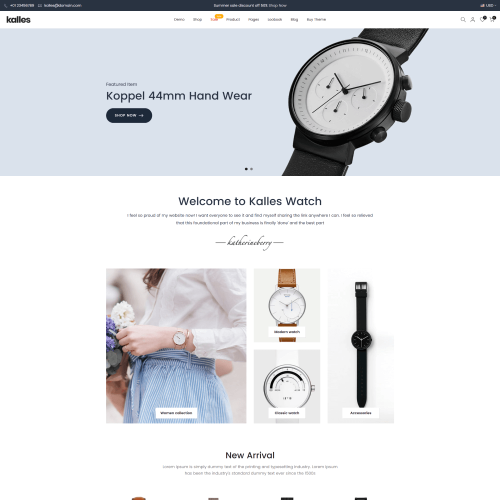 Tema Nuvemshop minimalista ideal para lojas de relógios modernos, clássicos ou esportivos