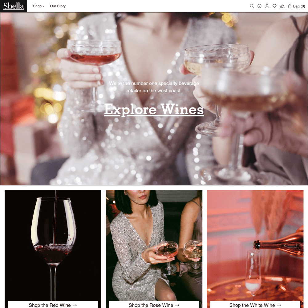 Tema Nuvemshop para lojas de vinhos com design limpo, elegante e navegação refinada