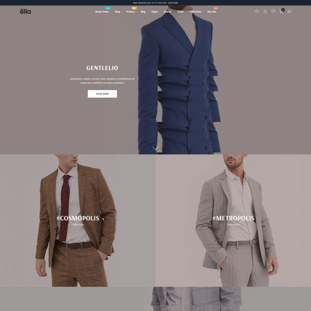 Tema Nuvemshop para moda masculina com design minimalista e navegação intuitiva