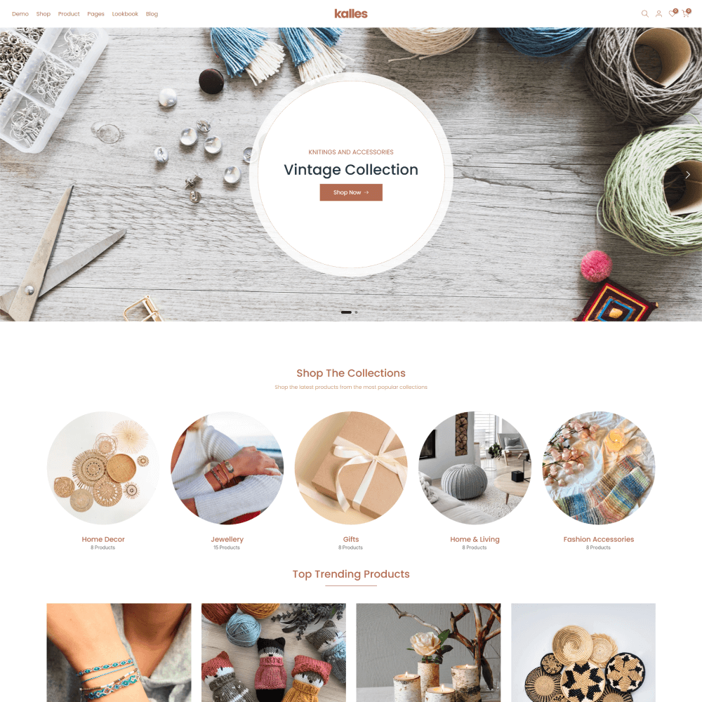 Tema Nuvemshop clean para lojas de produtos artesanais feitos à mão