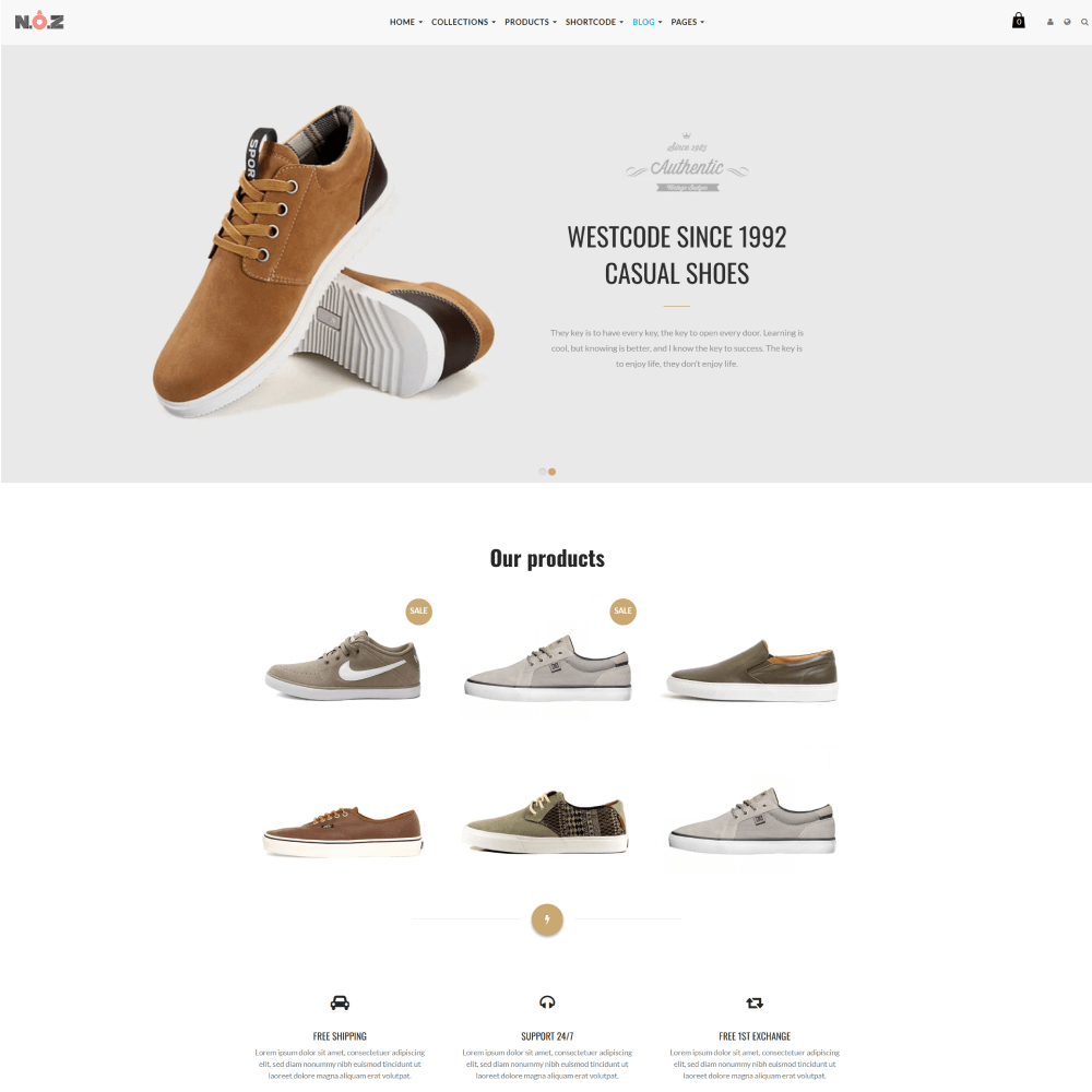 Tema Clean Store Men’s Shoes para loja Nuvemshop de calçados masculinos com design limpo e moderno