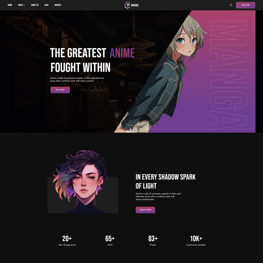 Tema Nuvemshop Clean Store Anime Merch com design limpo para lojas de produtos de anime