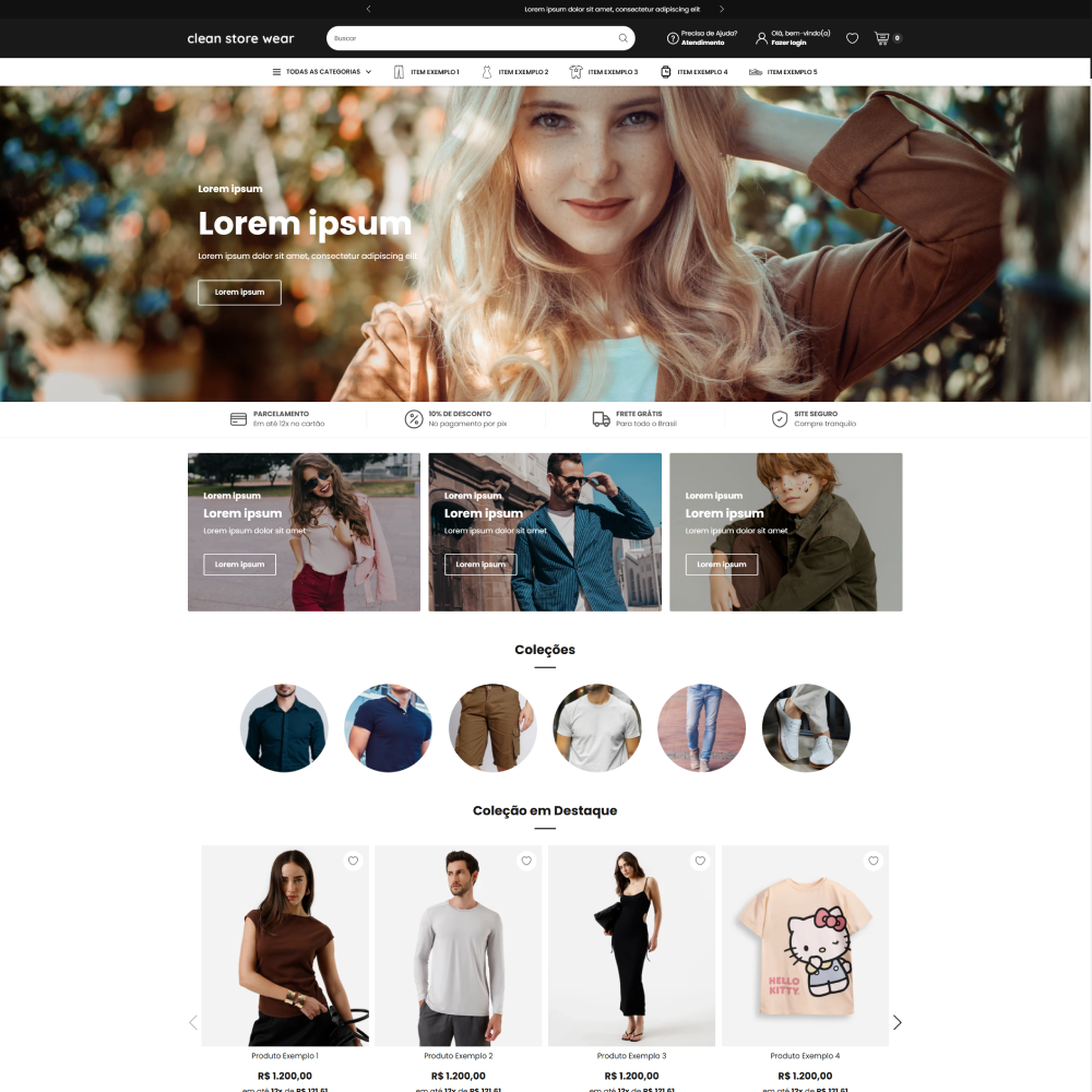 Tema Shopify para lojas de roupas com visual moderno e foco em moda