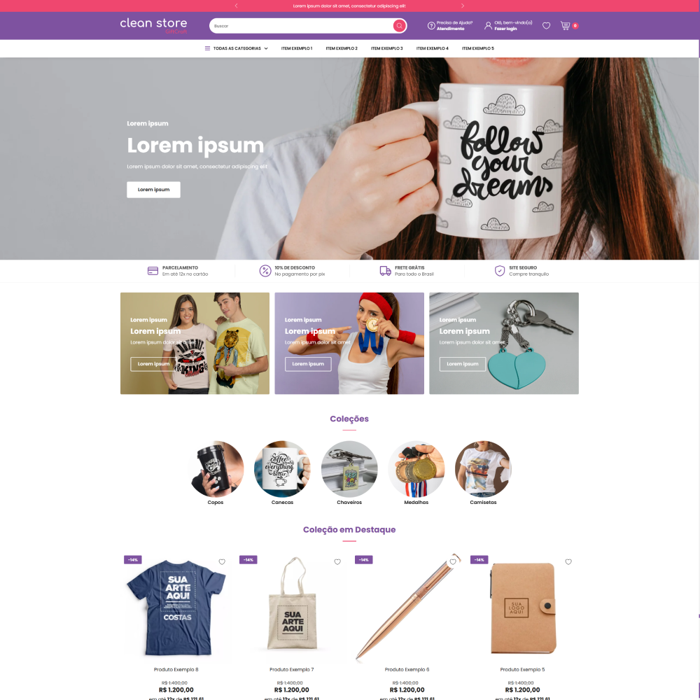 Tema Shopify para lojas de presentes personalizados com visual criativo e foco em emoção