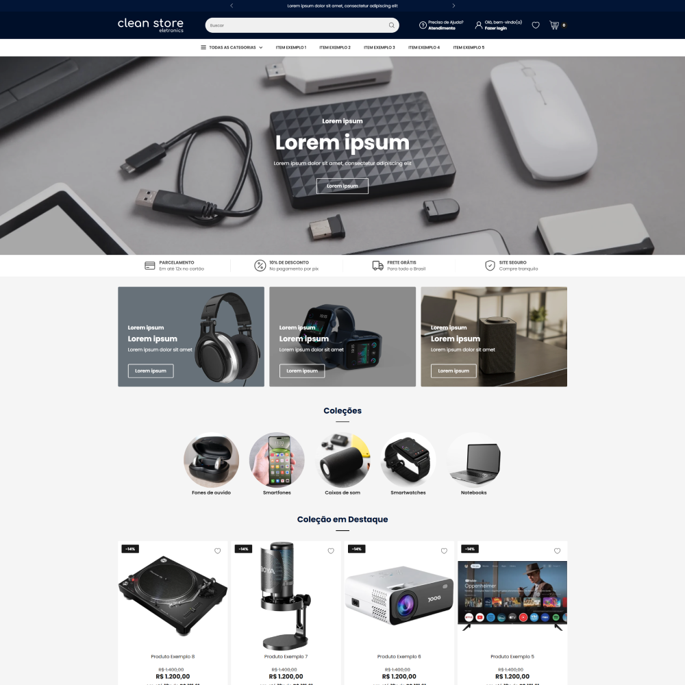 Tema Shopify para lojas de eletrônicos com layout moderno e foco em tecnologia