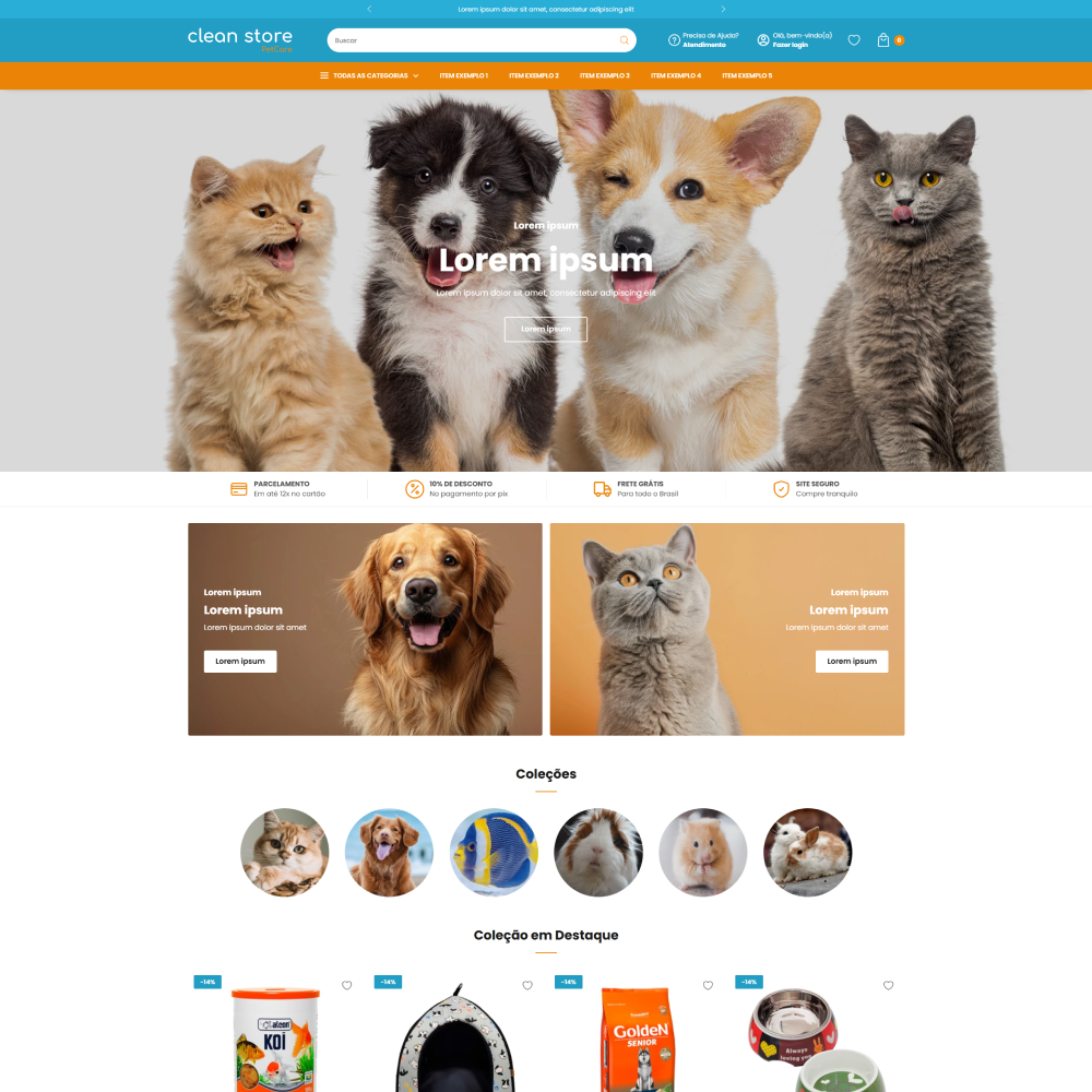 Tema Shopify para lojas pet shop com visual moderno e foco em bem-estar animal