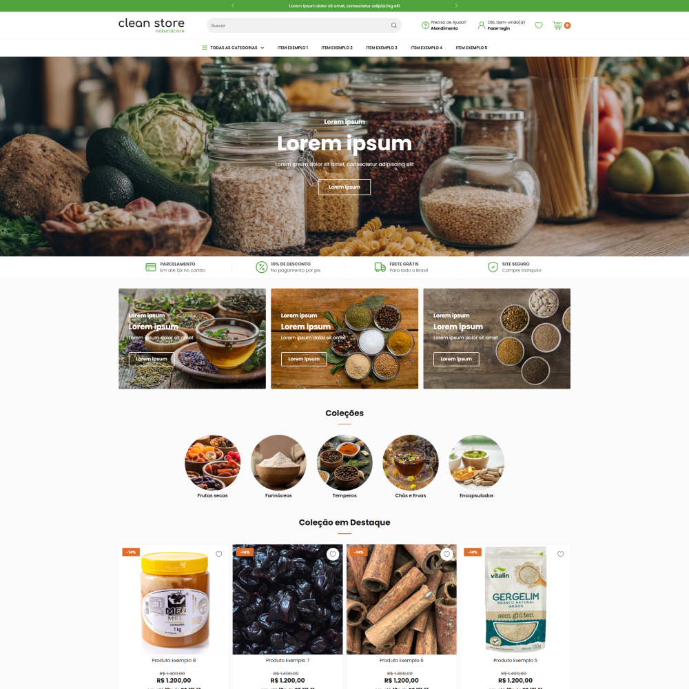 Tema Shopify para lojas de produtos naturais com visual clean e foco em bem-estar